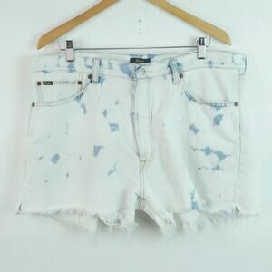 Polo Ralph‎ Lauren Boyfriend Shorts Size 32 Bleached Denim Jean Cutoffs Festival